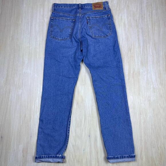 Levi's 501 Distressed Ripped Button Fly High Rise Denim Jeans Women's 26x30 - Picture 8 of 16